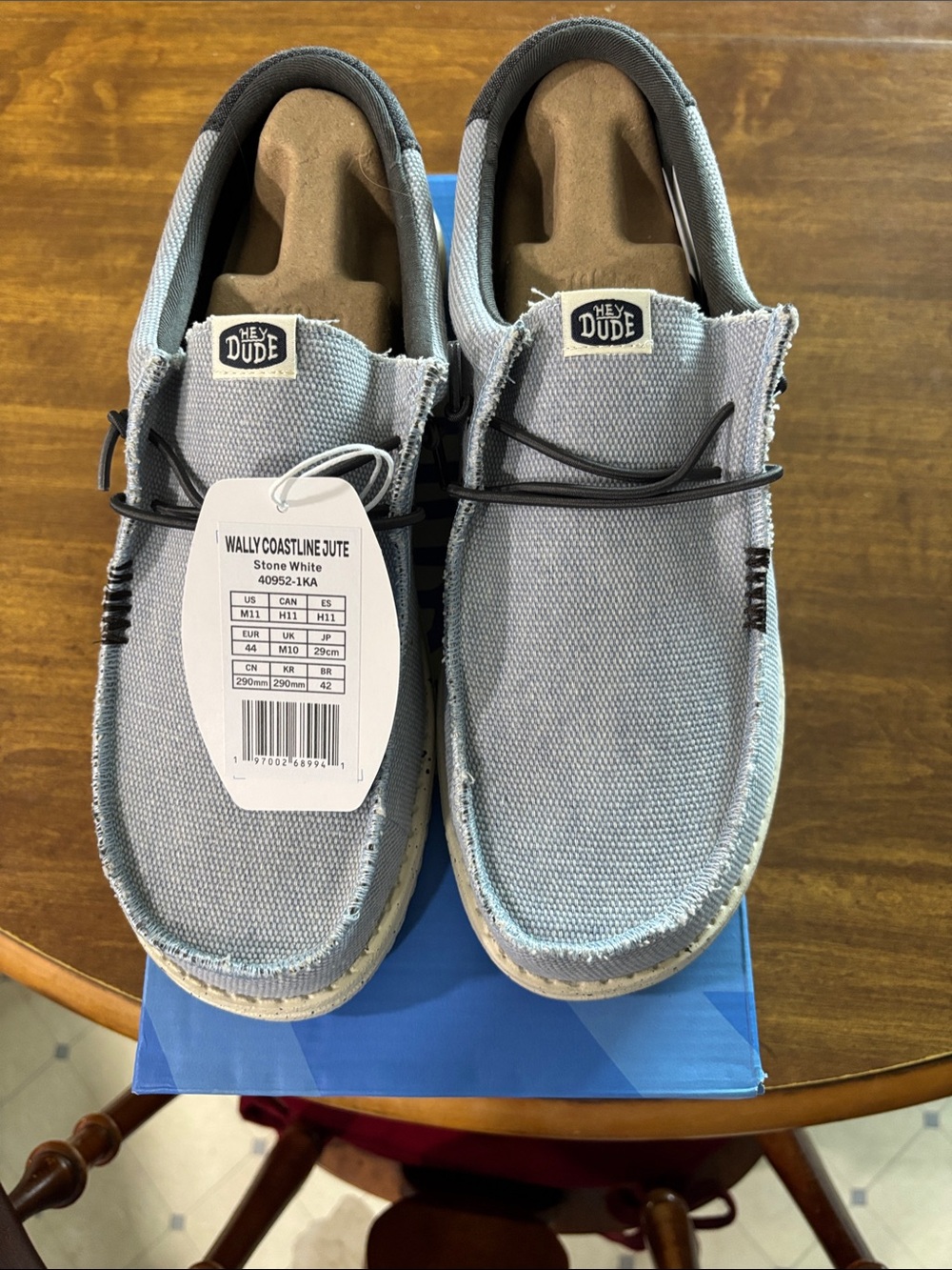 Hey Dude Wally Coastline Jute Men’s Slip-Ons — Light Gray